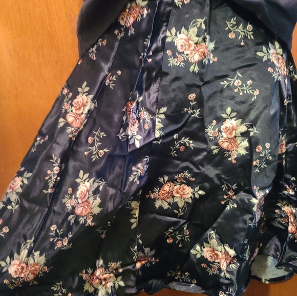 Sostanza vintage satin floral flare short skirt szS - Picture 4 of 6